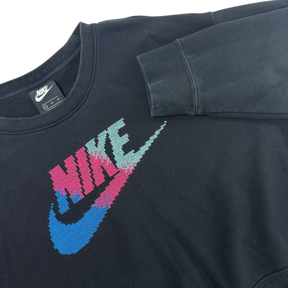 Nike Sportswear Cropped Sweatshirt‎ Pixel Logo Black Women's XL